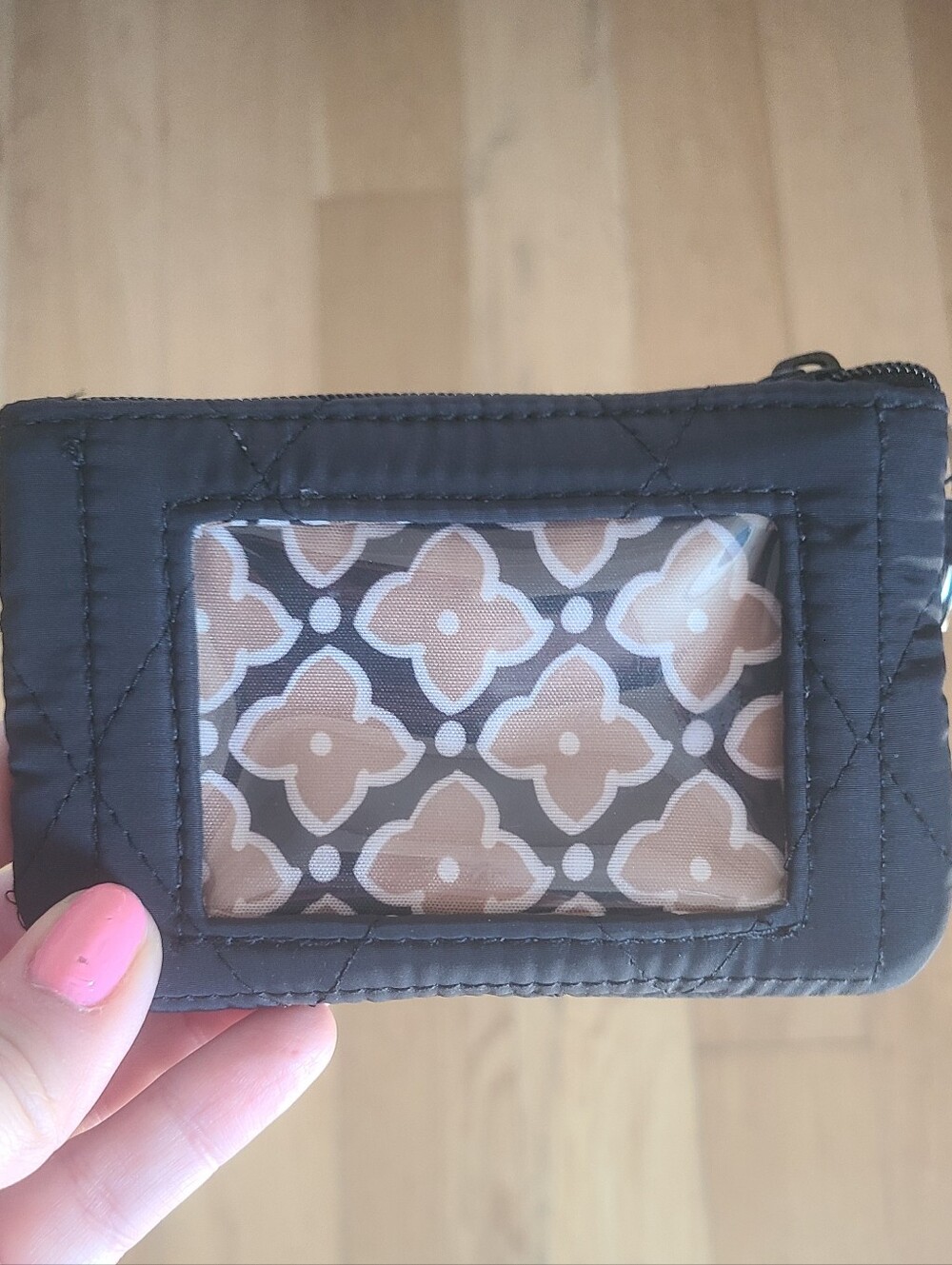 Vera Bradley Black Quilted Card Holder, NWT
